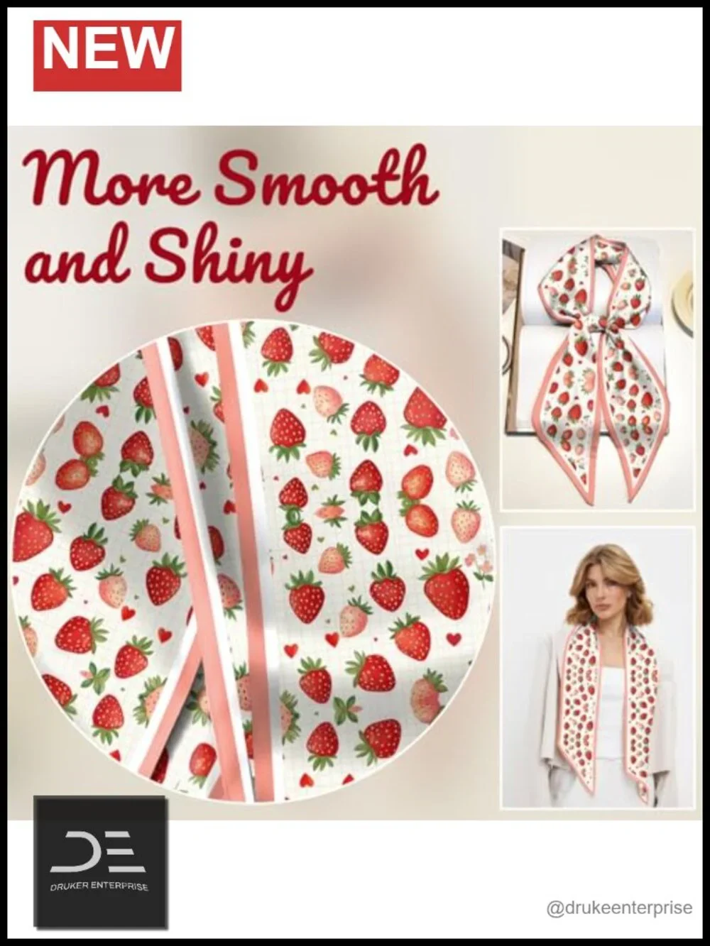 Polyester Satin Scarf - Fashion Hair Neck Scarf - Soft Silk Feeling
